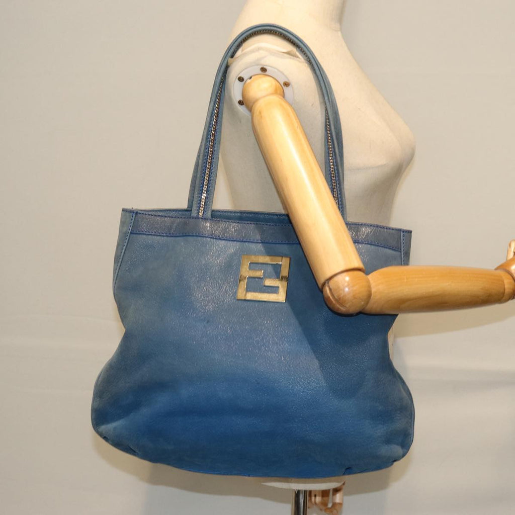 FENDI Tote Bag Leather Blueyk12353