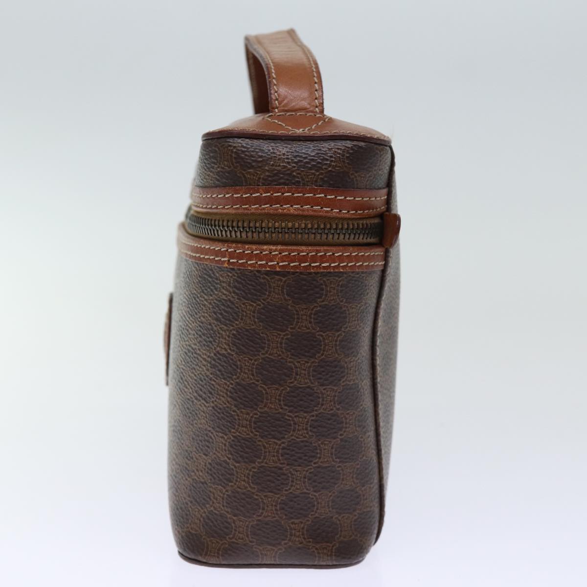 CELINE Macadam Canvas Vanity Hand Bag PVC Brown Auth yk12373