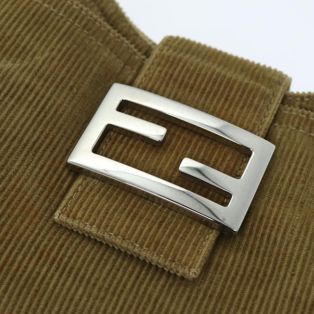 FENDI Mamma Baguette Shoulder Bag Corduroy Brownyk12382