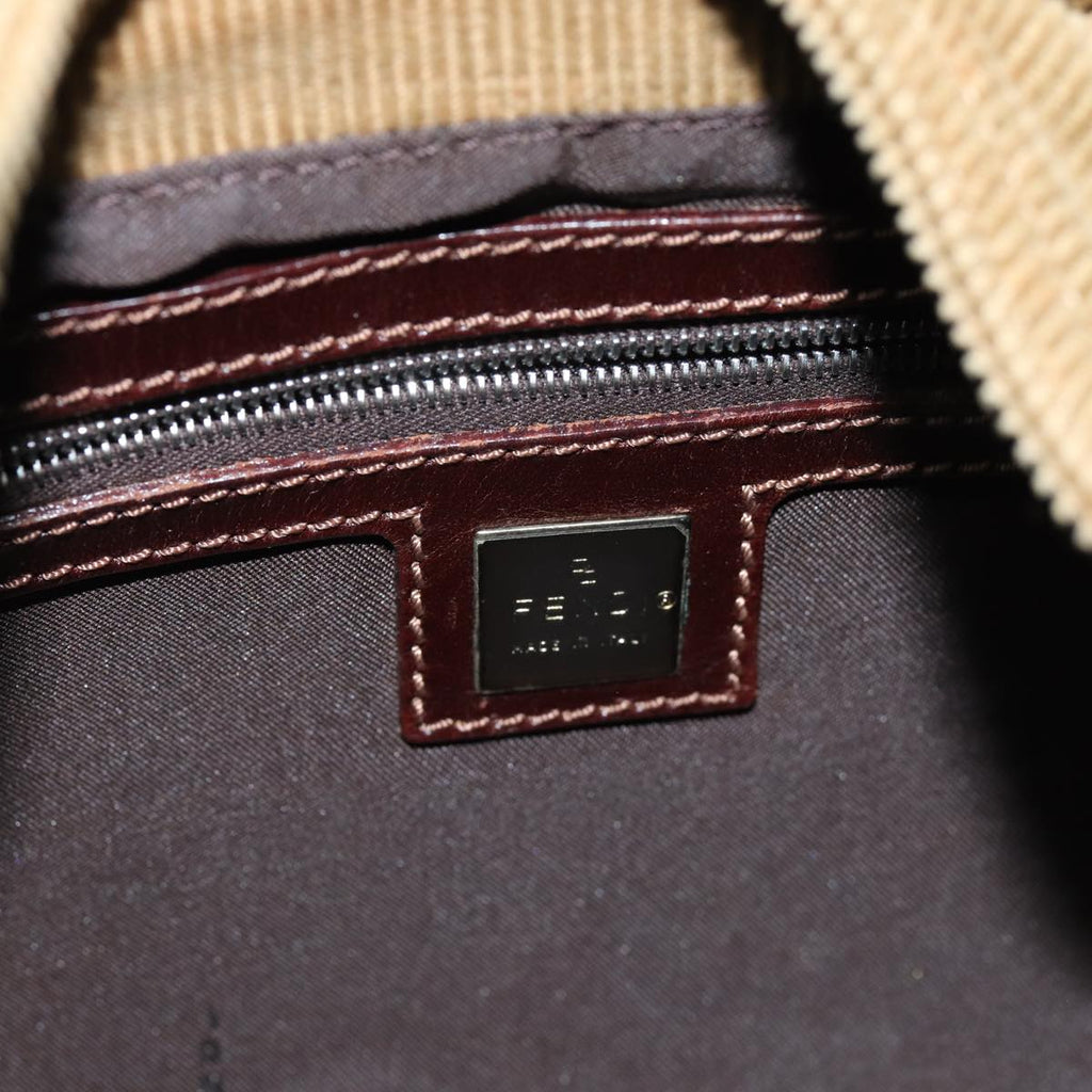 FENDI Mamma Baguette Shoulder Bag Corduroy Brownyk12382