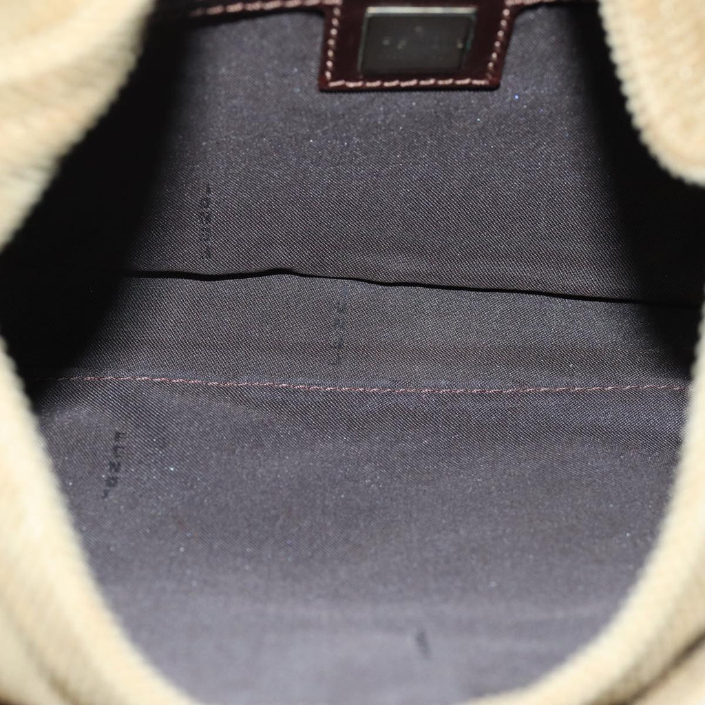 FENDI Mamma Baguette Shoulder Bag Corduroy Brownyk12382