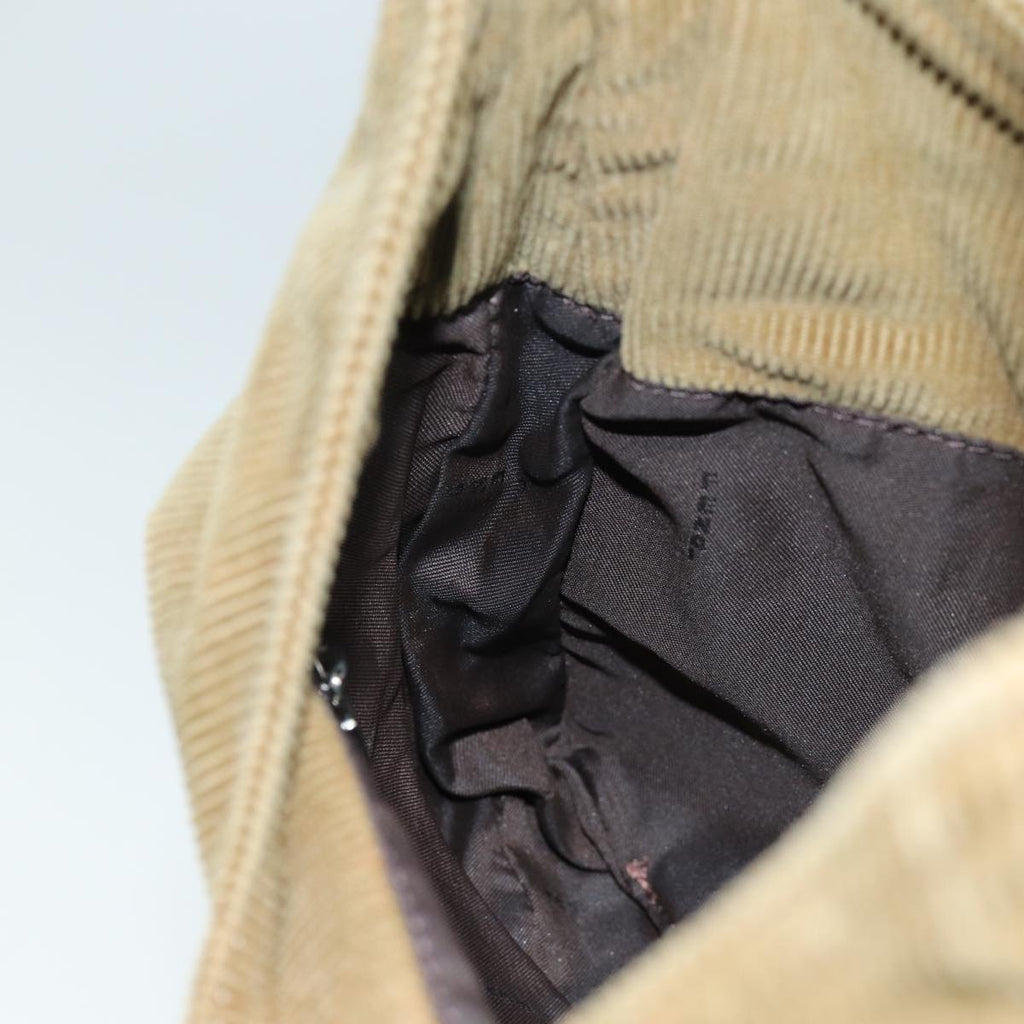 FENDI Mamma Baguette Shoulder Bag Corduroy Brownyk12382