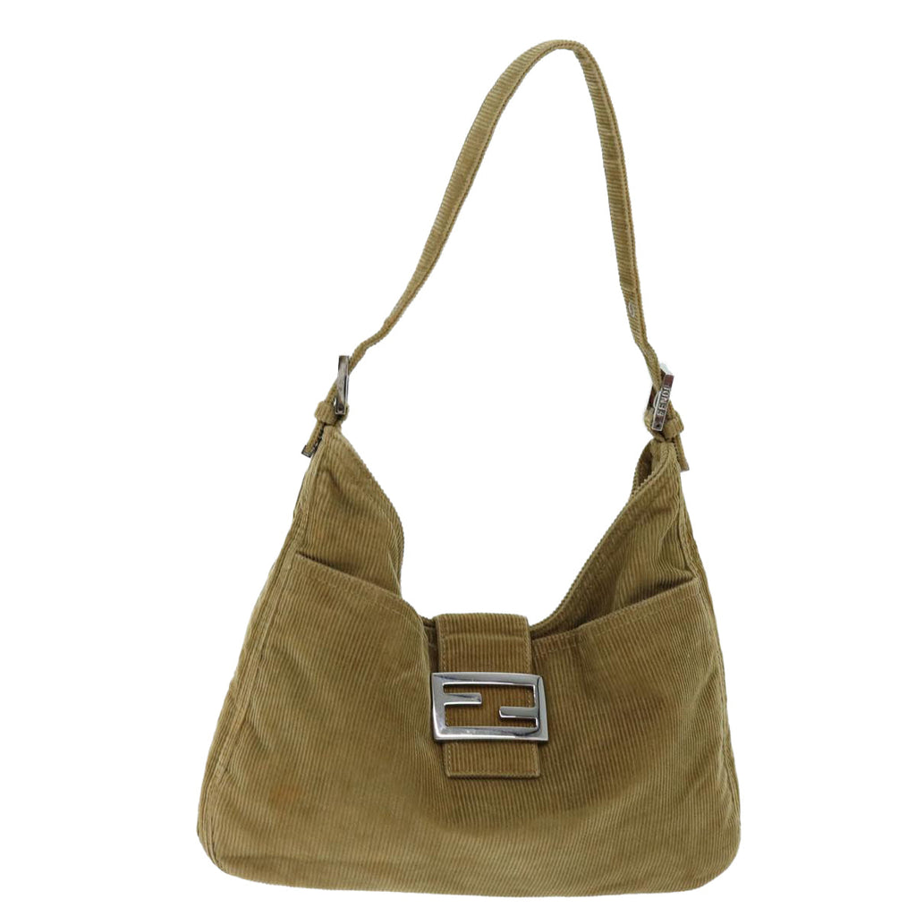 FENDI Mamma Baguette Shoulder Bag Corduroy Brownyk12382