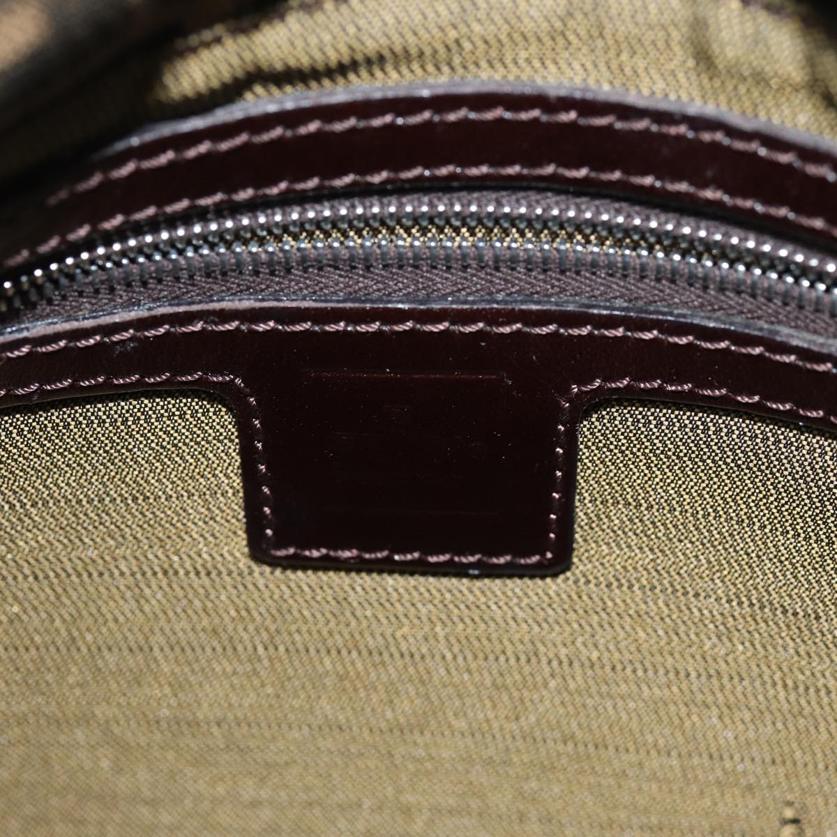 FENDI Zucca Canvas Mamma Baguette Shoulder Bag Black Brownyk12425