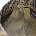 FENDI Zucca Canvas Mamma Baguette Shoulder Bag Black Brownyk12425