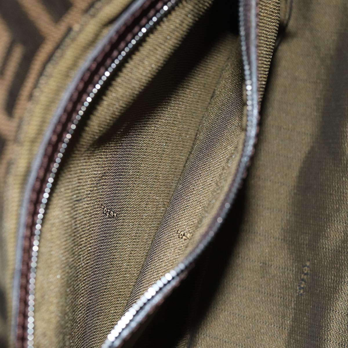 FENDI Zucca Canvas Mamma Baguette Shoulder Bag Black Brownyk12425