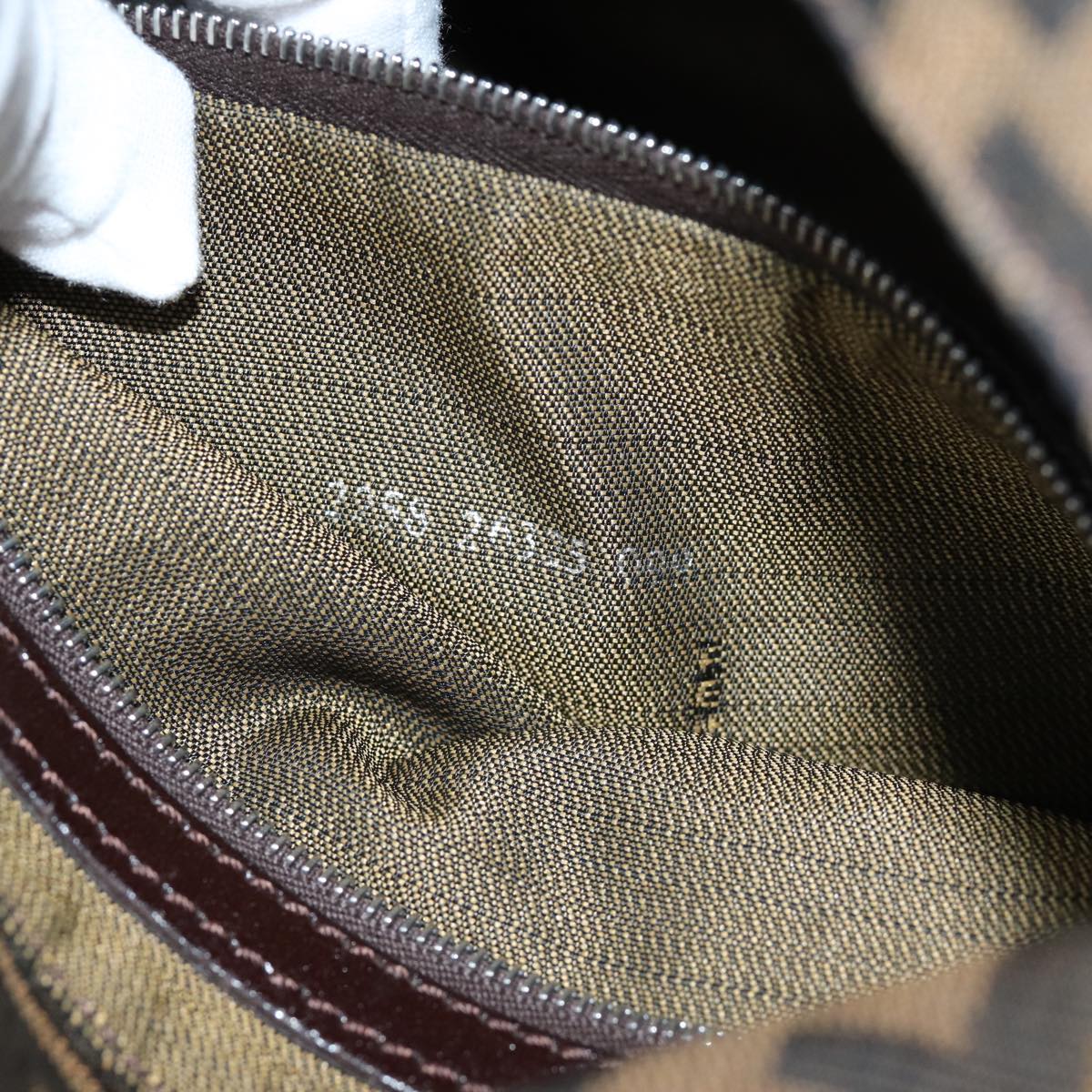 FENDI Zucca Canvas Mamma Baguette Shoulder Bag Black Brownyk12425