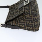 FENDI Zucca Canvas Mamma Baguette Shoulder Bag Black Brownyk12425
