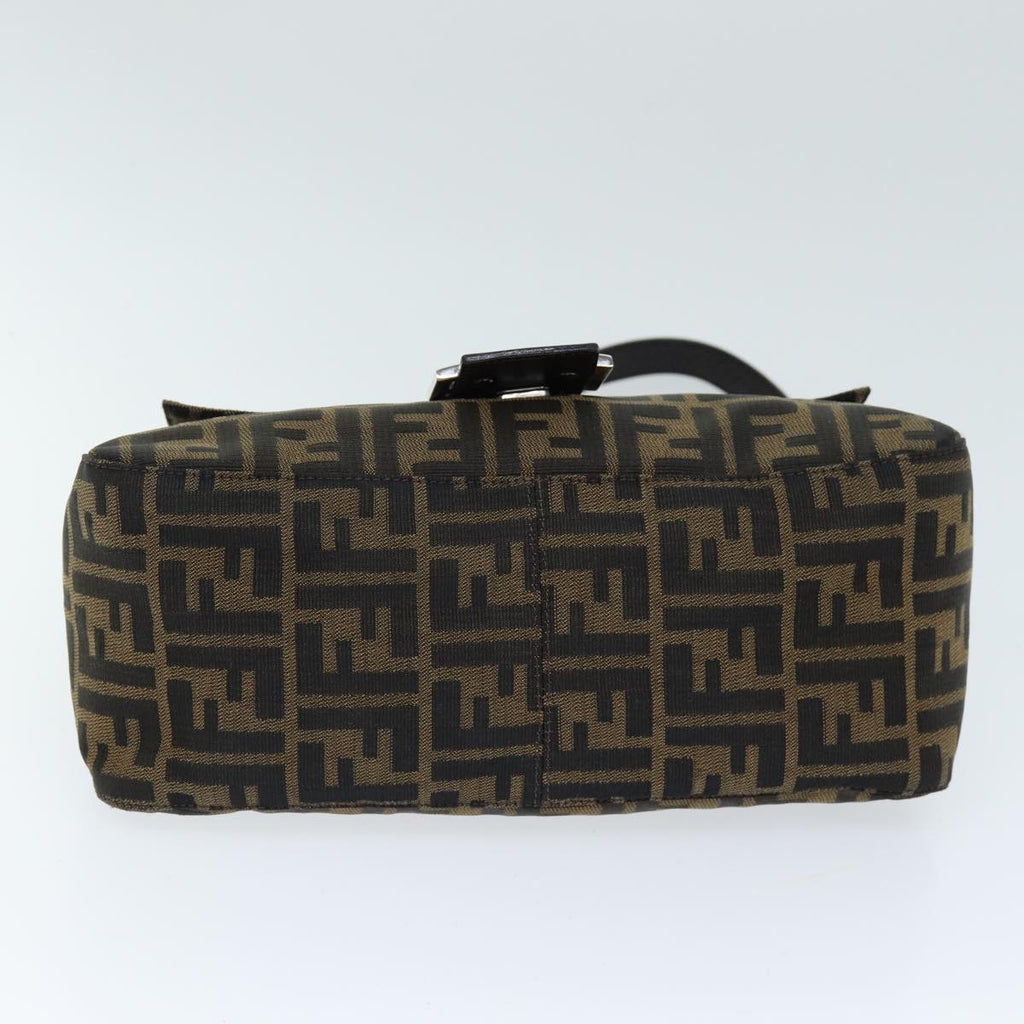 FENDI Zucca Canvas Mamma Baguette Shoulder Bag Black Brownyk12425