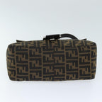 FENDI Zucca Canvas Mamma Baguette Shoulder Bag Black Brownyk12425
