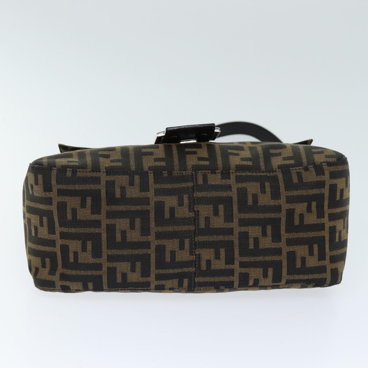 FENDI Zucca Canvas Mamma Baguette Shoulder Bag Black Brownyk12425