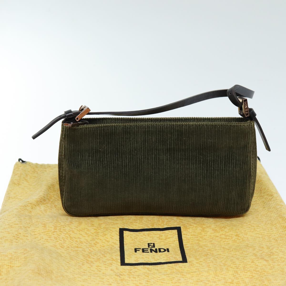 FENDI Accessory Pouch Corduroy Khakiyk12531