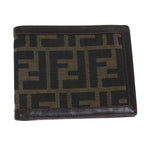 FENDI Zucca Canvas Wallet Black Brownyk12540