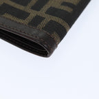FENDI Zucca Canvas Wallet Black Brownyk12540