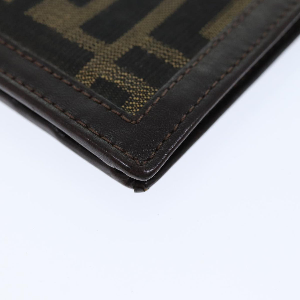 FENDI Zucca Canvas Wallet Black Brownyk12540