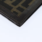 FENDI Zucca Canvas Wallet Black Brownyk12540