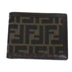 FENDI Zucca Canvas Wallet Black Brownyk12540