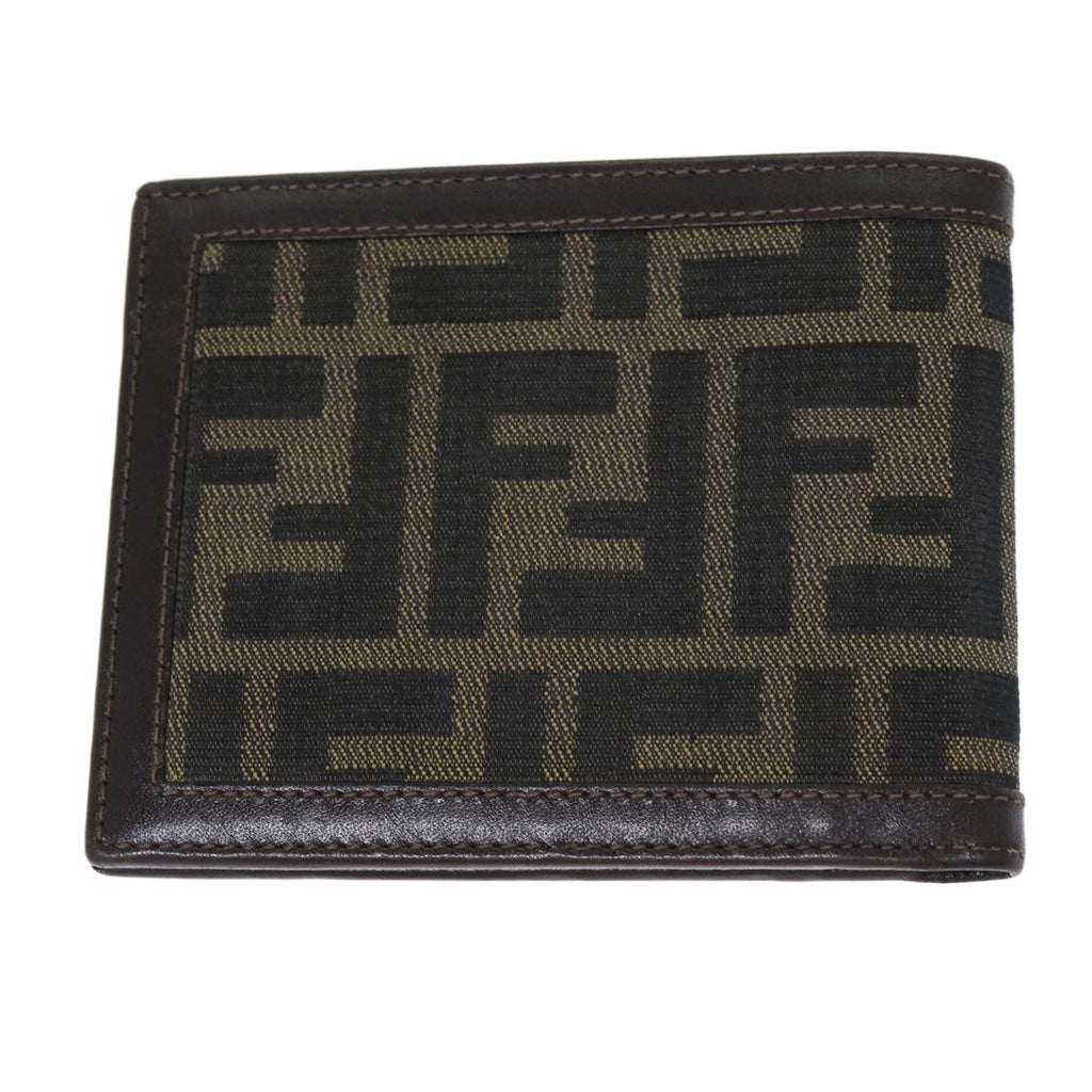 FENDI Zucca Canvas Wallet Black Brownyk12540