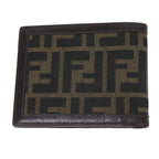 FENDI Zucca Canvas Wallet Black Brownyk12540