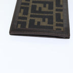 FENDI Zucca Canvas Wallet Black Brownyk12540