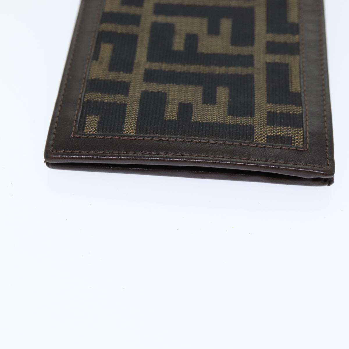 FENDI Zucca Canvas Wallet Black Brownyk12540