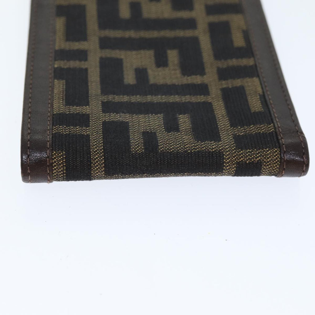 FENDI Zucca Canvas Wallet Black Brownyk12540