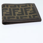 FENDI Zucca Canvas Wallet Black Brownyk12540
