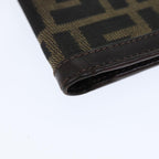 FENDI Zucca Canvas Wallet Black Brownyk12540
