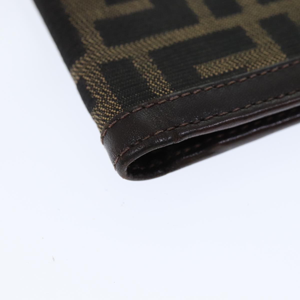 FENDI Zucca Canvas Wallet Black Brownyk12540