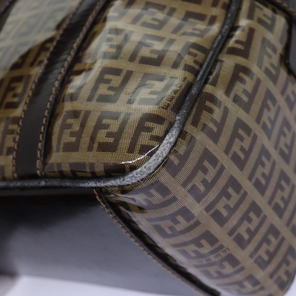 FENDI Zucchino Canvas Hand Bag Beigeyk12558