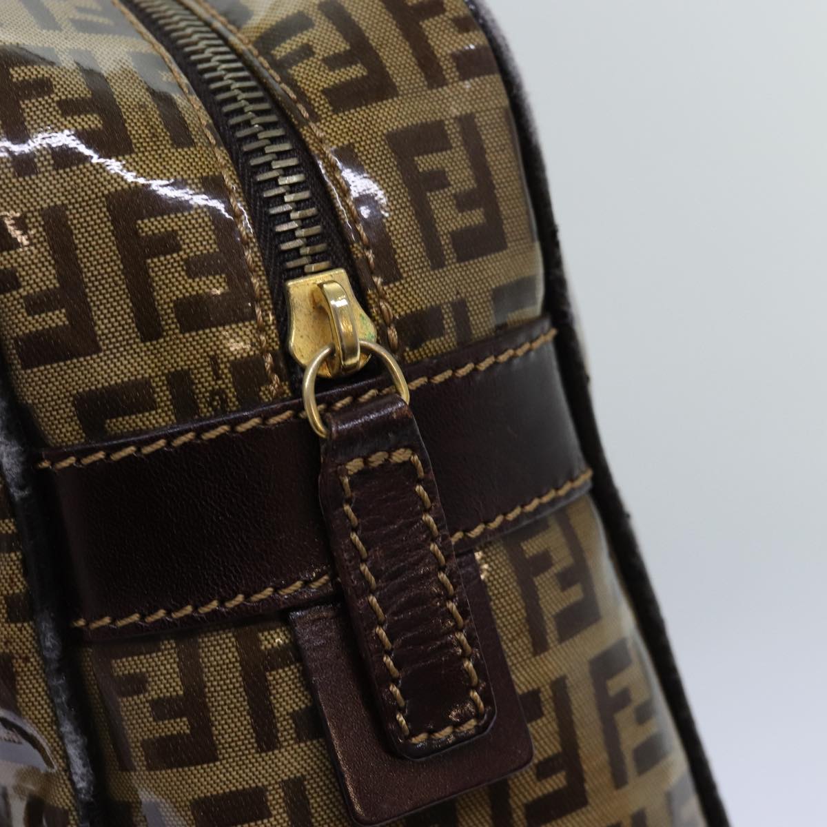 FENDI Zucchino Canvas Hand Bag Beigeyk12558