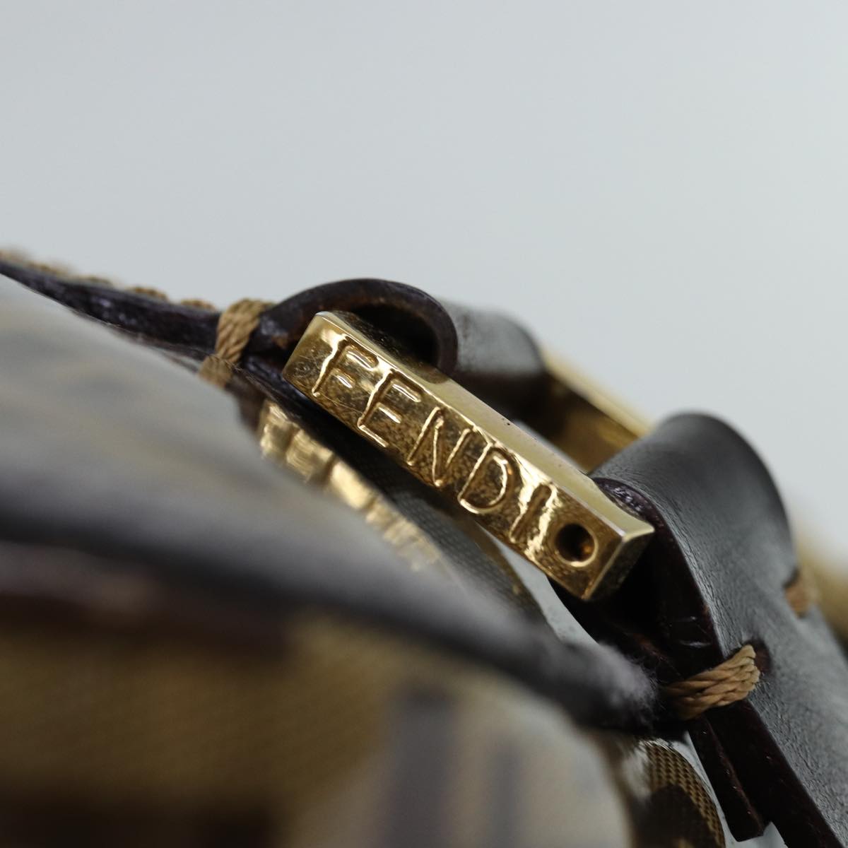 FENDI Zucchino Canvas Hand Bag Beigeyk12558