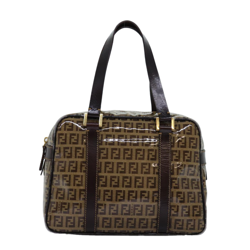 FENDI Zucchino Canvas Hand Bag Beigeyk12558