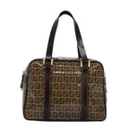 FENDI Zucchino Canvas Hand Bag Beigeyk12558