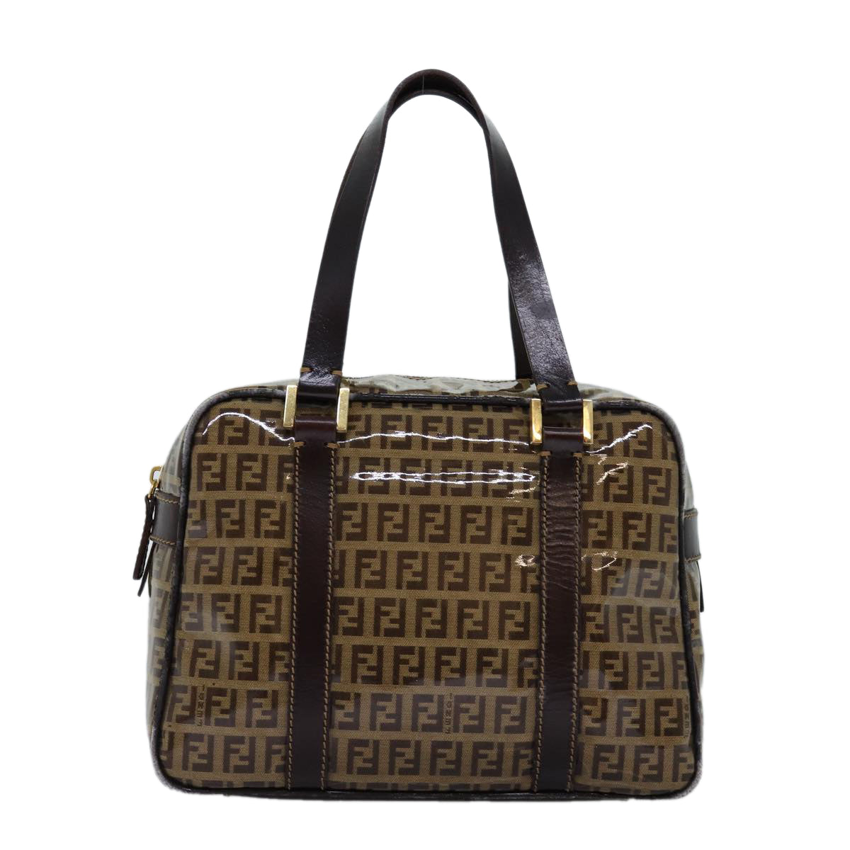 FENDI Zucchino Canvas Hand Bag Beigeyk12558