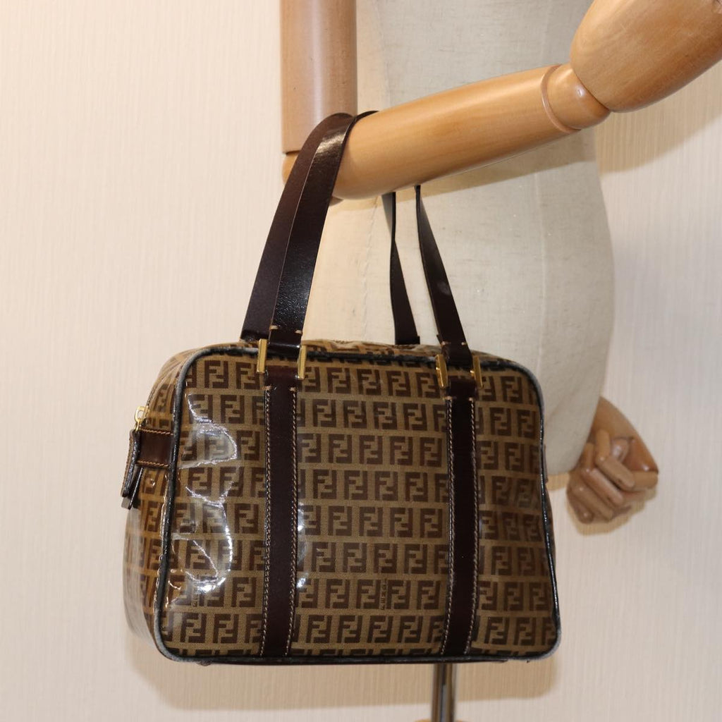 FENDI Zucchino Canvas Hand Bag Beigeyk12558