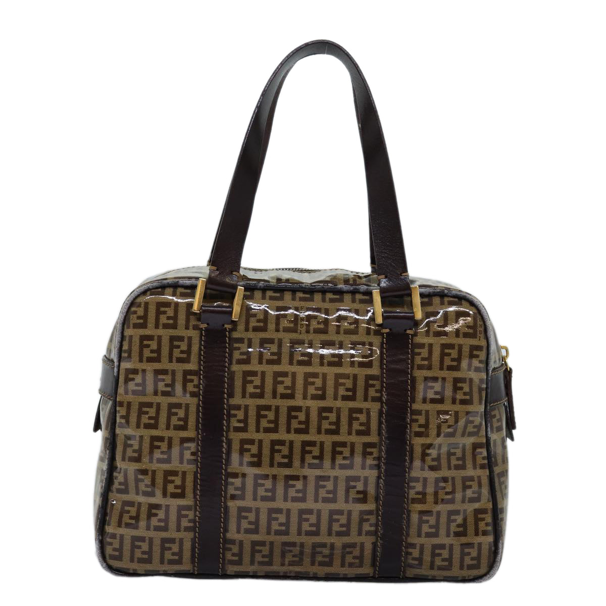 FENDI Zucchino Canvas Hand Bag Beigeyk12558