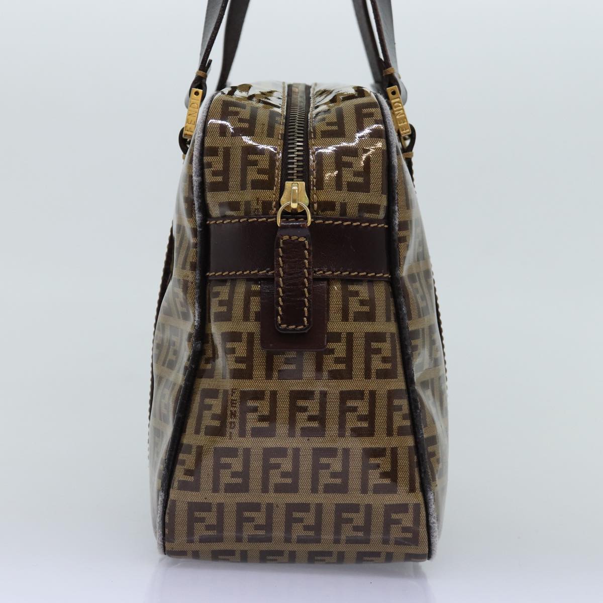 FENDI Zucchino Canvas Hand Bag Beigeyk12558