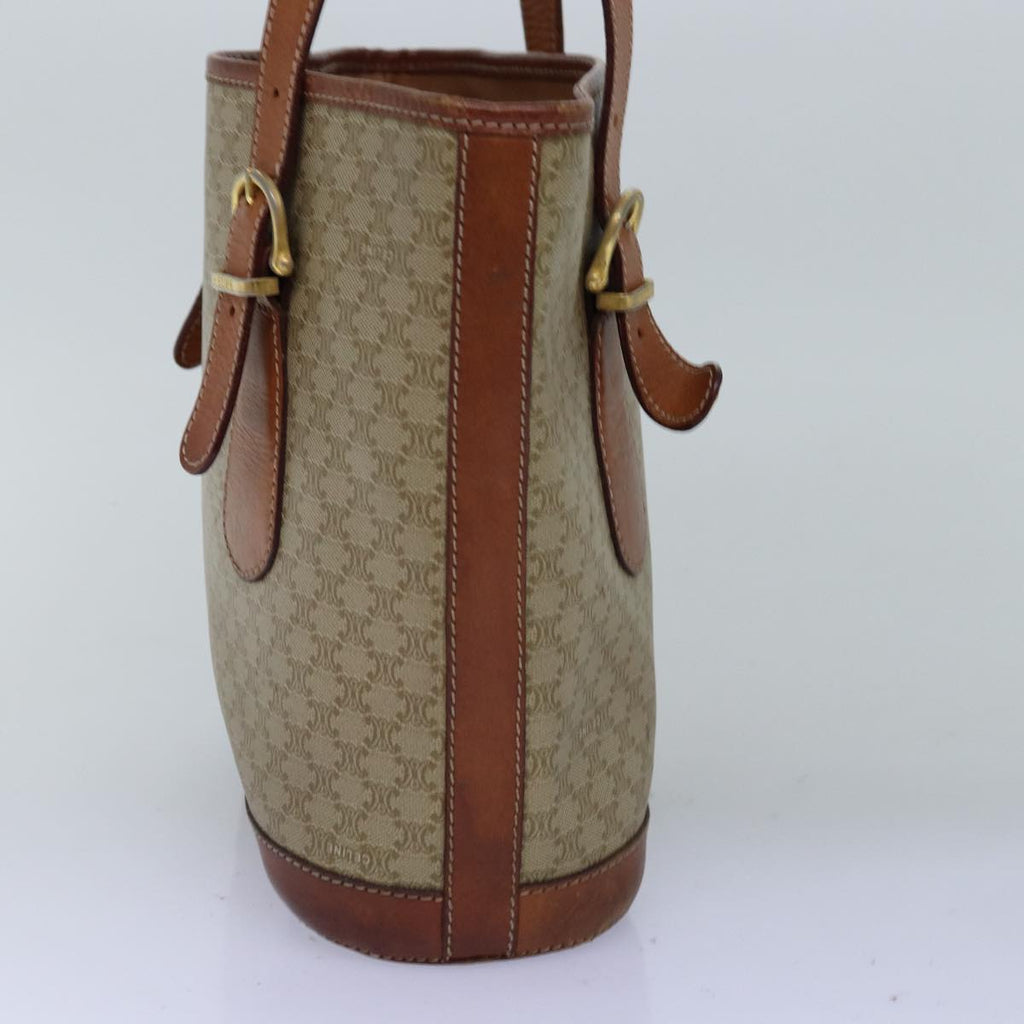 CELINE Macadam Canvas Tote Bag Beige Auth yk12586