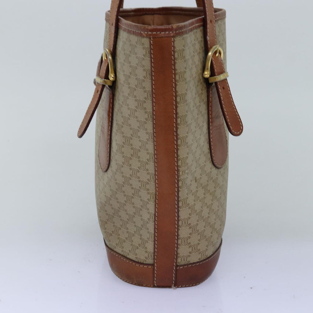 CELINE Macadam Canvas Tote Bag Beige Auth yk12586
