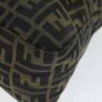 FENDI Zucca Canvas Mamma Baguette Shoulder Bag Black Brownyk12613A