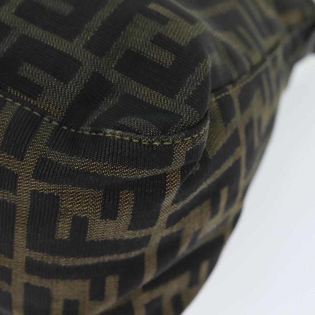 FENDI Zucca Canvas Mamma Baguette Shoulder Bag Black Brownyk12613A