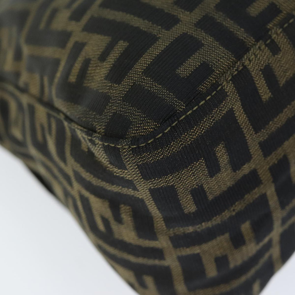 FENDI Zucca Canvas Mamma Baguette Shoulder Bag Black Brownyk12613A
