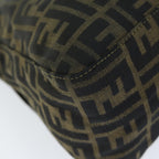 FENDI Zucca Canvas Mamma Baguette Shoulder Bag Black Brownyk12613A
