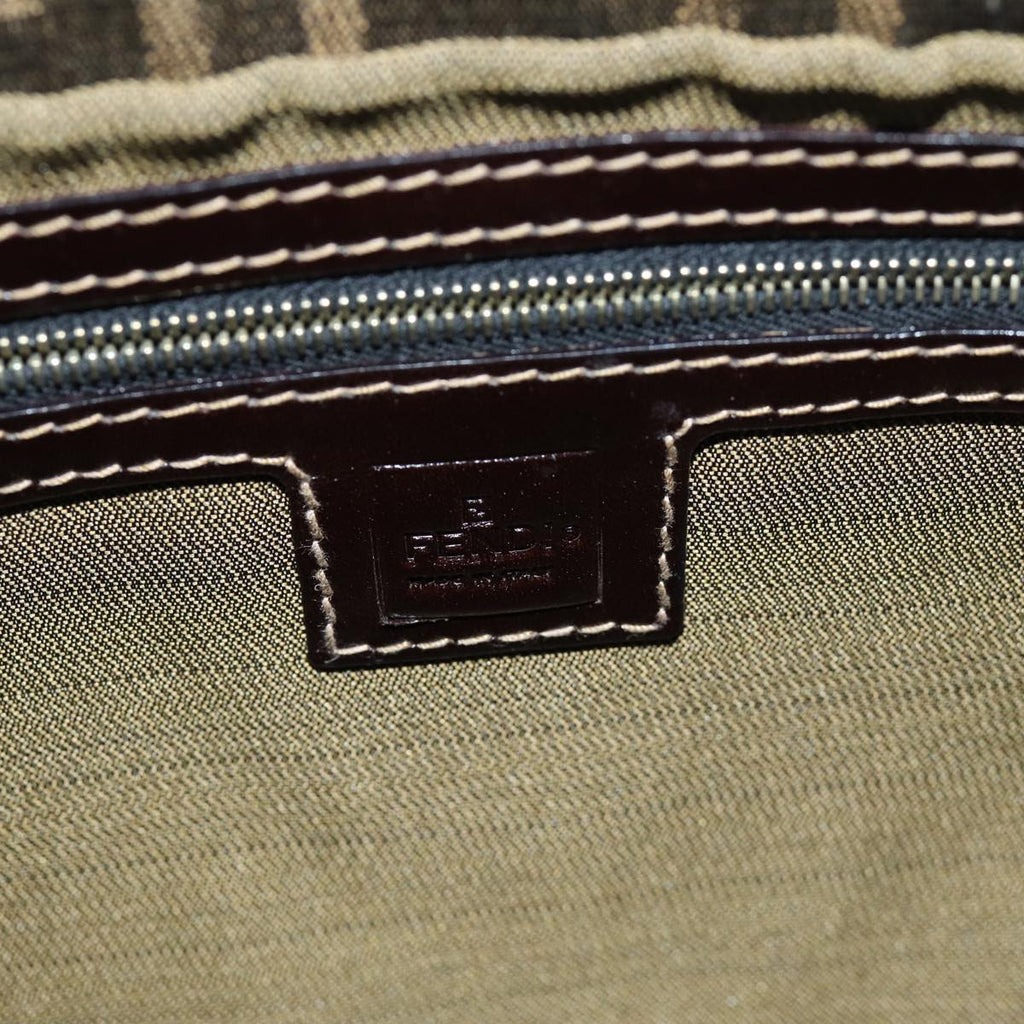 FENDI Zucca Canvas Mamma Baguette Shoulder Bag Black Brownyk12613A