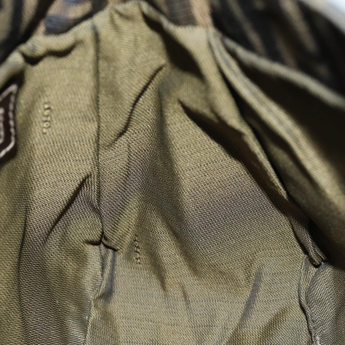 FENDI Zucca Canvas Mamma Baguette Shoulder Bag Black Brownyk12613A