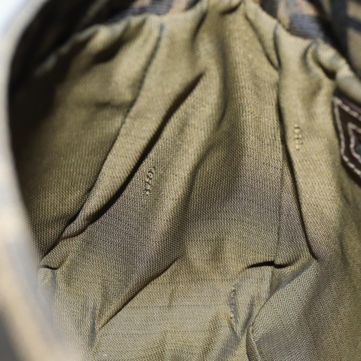 FENDI Zucca Canvas Mamma Baguette Shoulder Bag Black Brownyk12613A