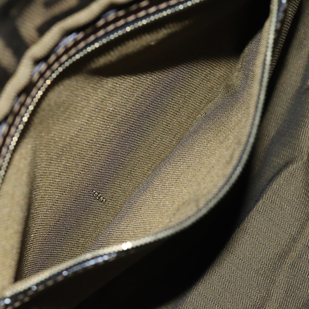 FENDI Zucca Canvas Mamma Baguette Shoulder Bag Black Brownyk12613A