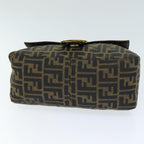 FENDI Zucca Canvas Mamma Baguette Shoulder Bag Black Brownyk12613A