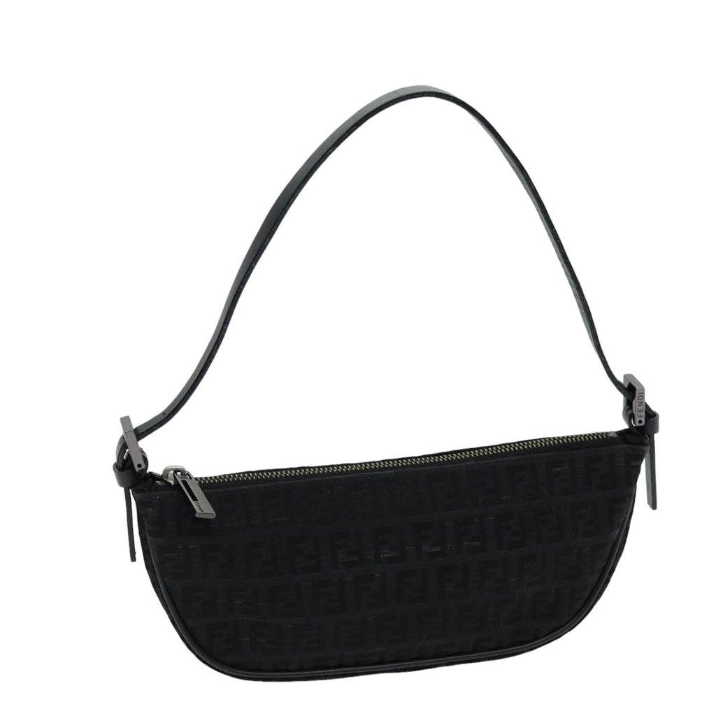 FENDI Zucchino Canvas Hand Bag Blackyk12635